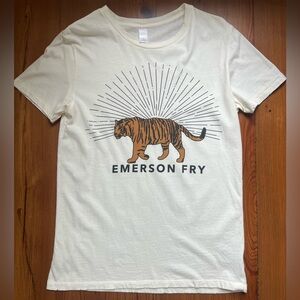 Emerson Fry distressed Ivory Tiger Graphic Tee small EUC